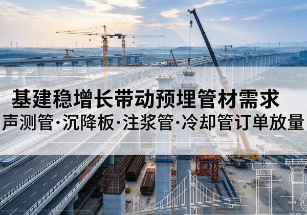 武侯基建稳增长带动预埋监测管材需求，声测管、沉降板、注浆管订单持续放量